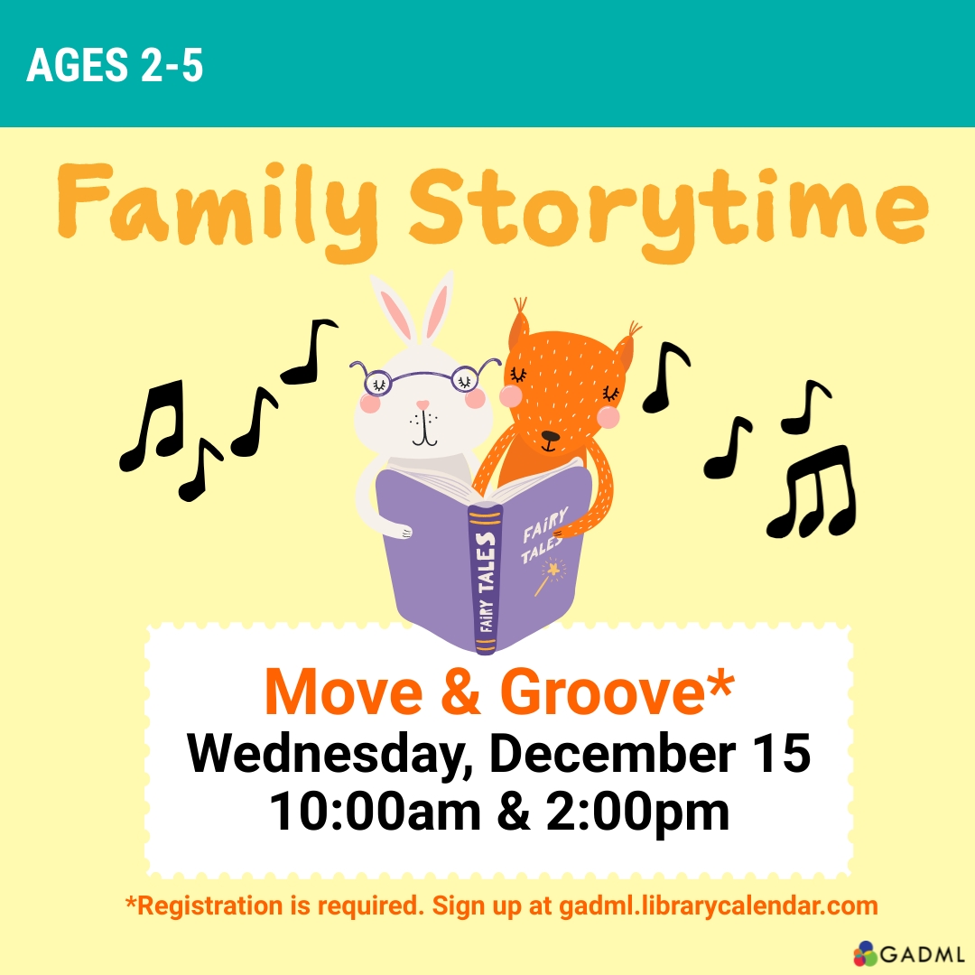 Move and Groove: Wednesday, Dec. 15 10am and 2pm