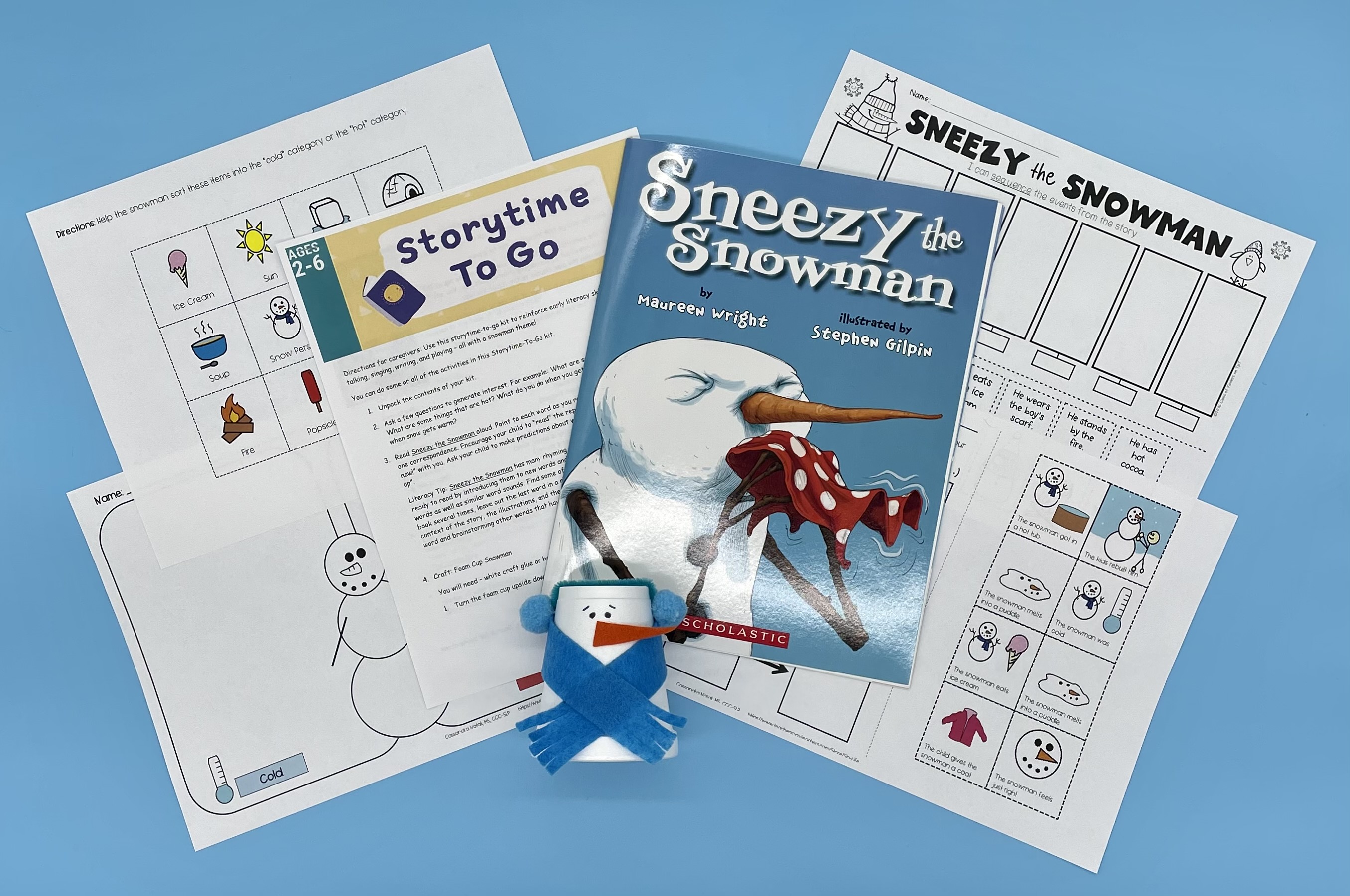 Sneezy the Snowman story time to go image