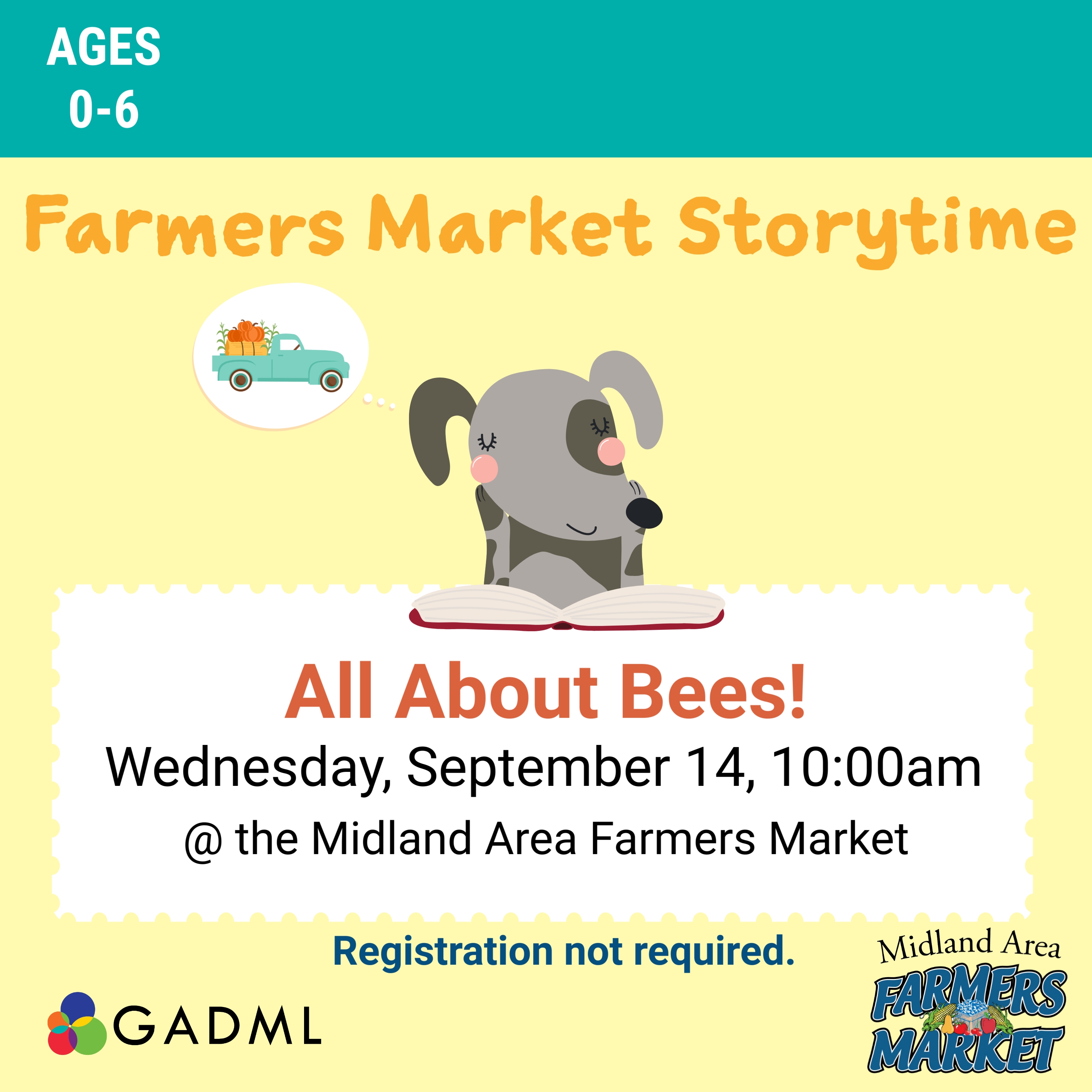 all about bees storytime september 14 at 10am at the midland farmers market