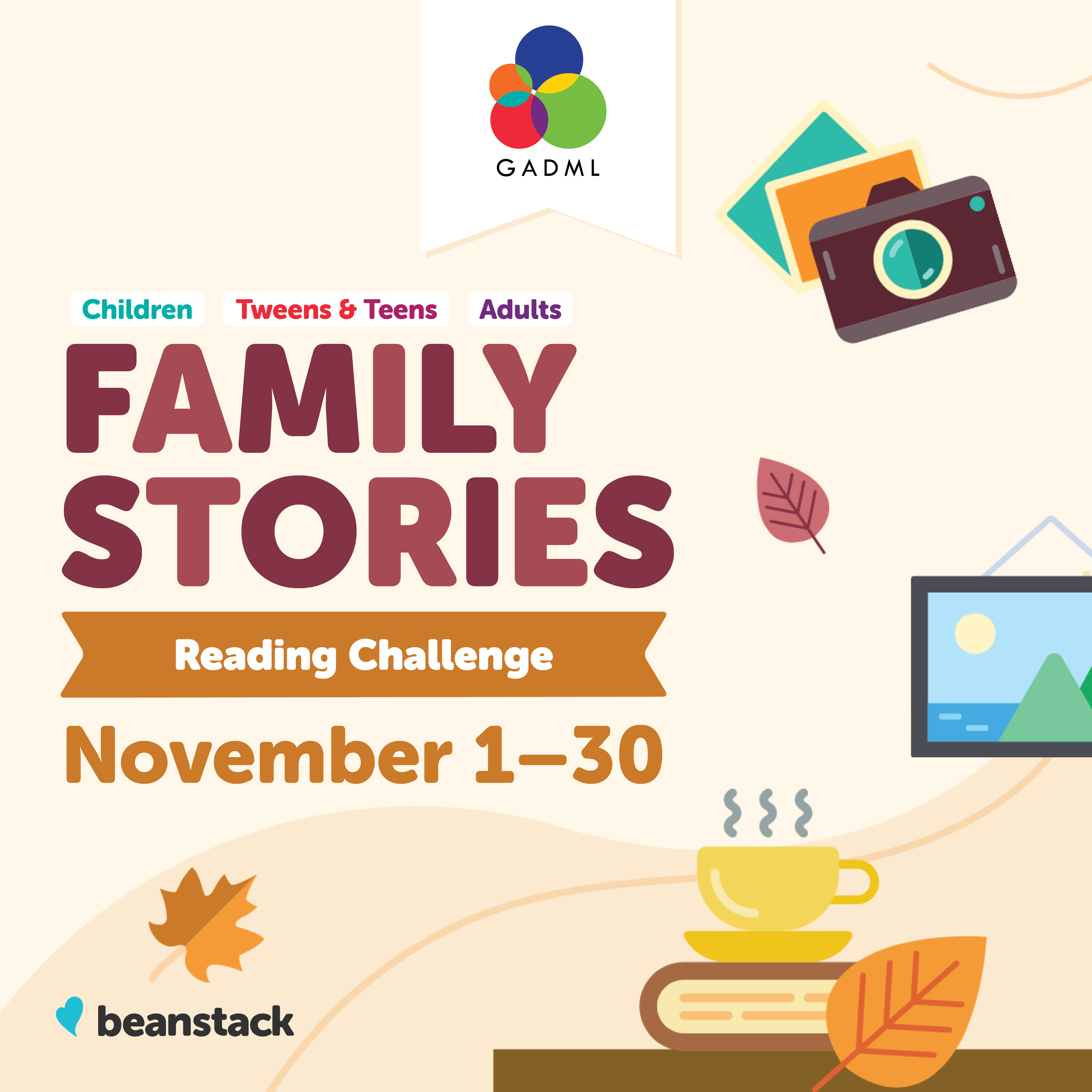 Children Teen/Tween Adult Family Stories Reading Challenge November 1-30 