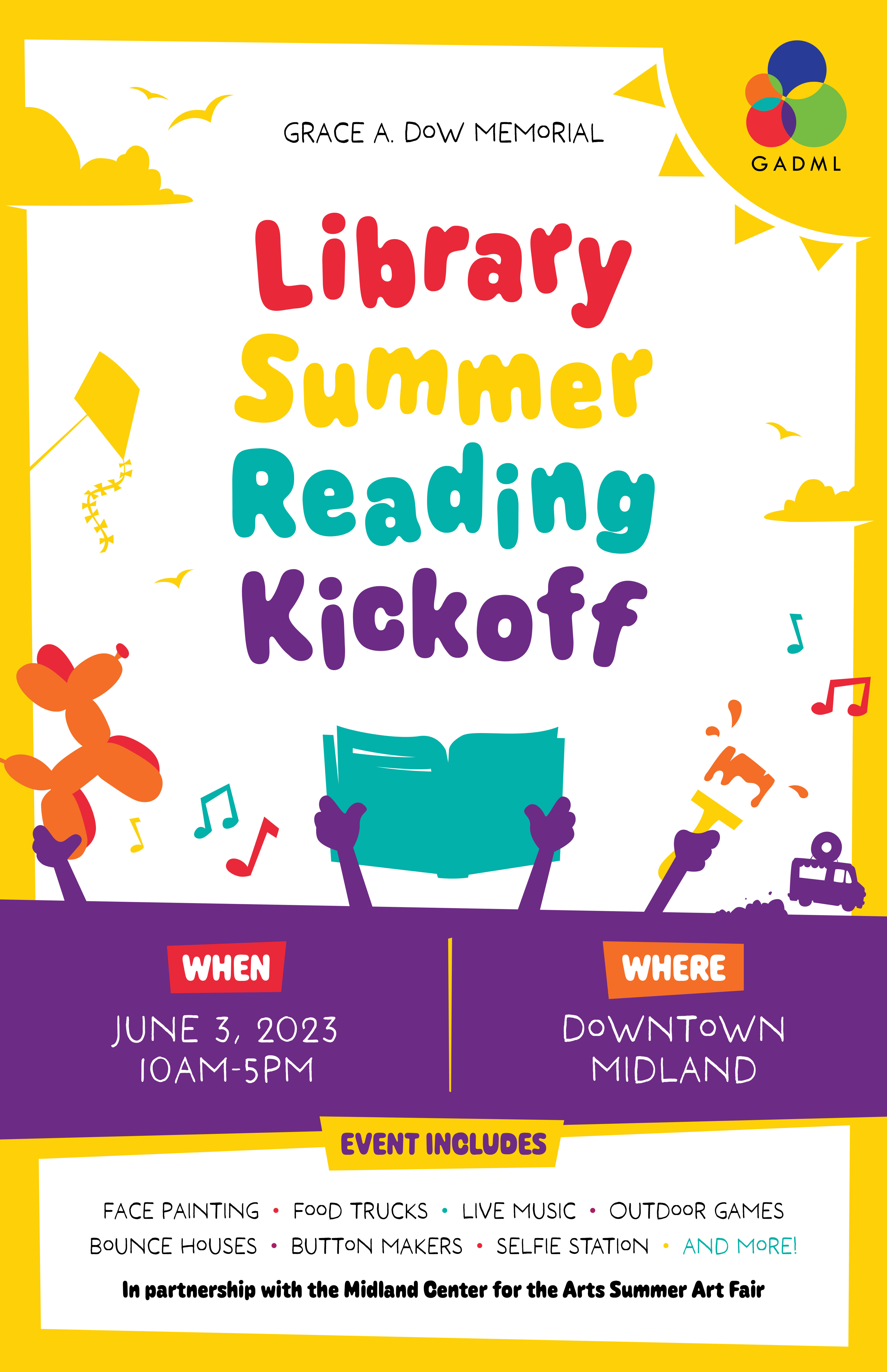 Library Summer Reading Kickoff poster