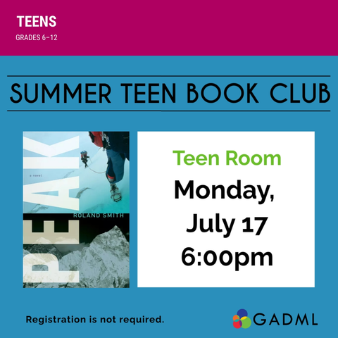 Summer Teen Book Club with cover of Peak by Roland Smith