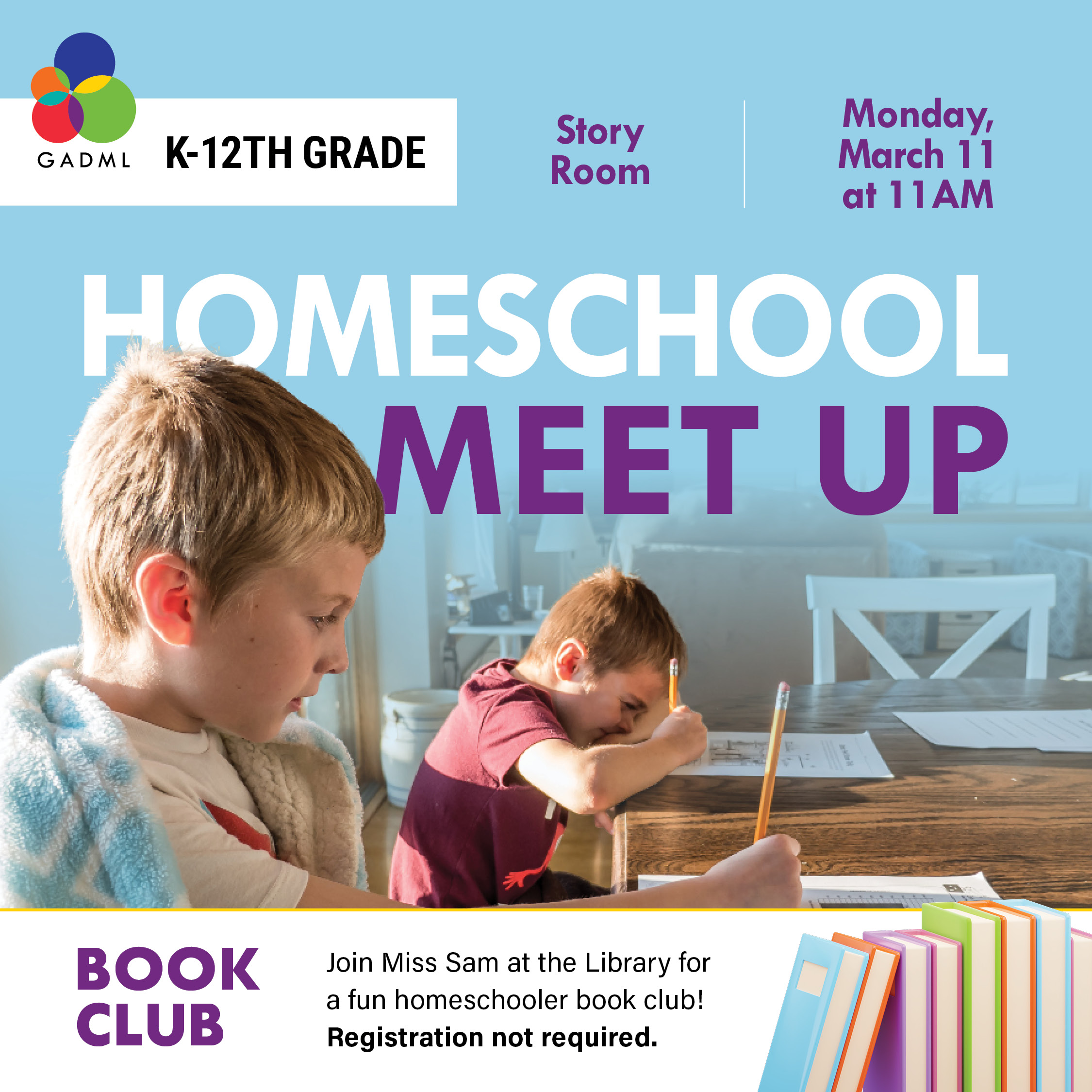 Homeschool Meet up Book Club March 11 at 11am