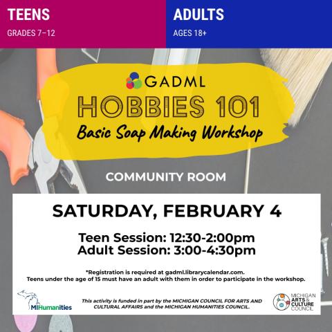 Hobbies 101 soap-making February 4