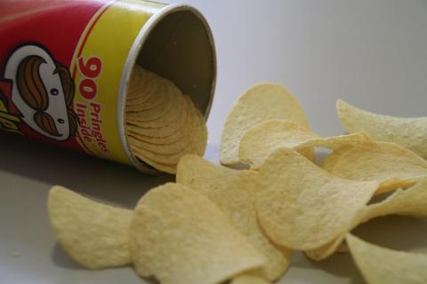 Can of spilled Pringles