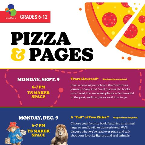 Pizza and Pages: A "Tail" of Two Cities! December 9 from 6pm-7pm