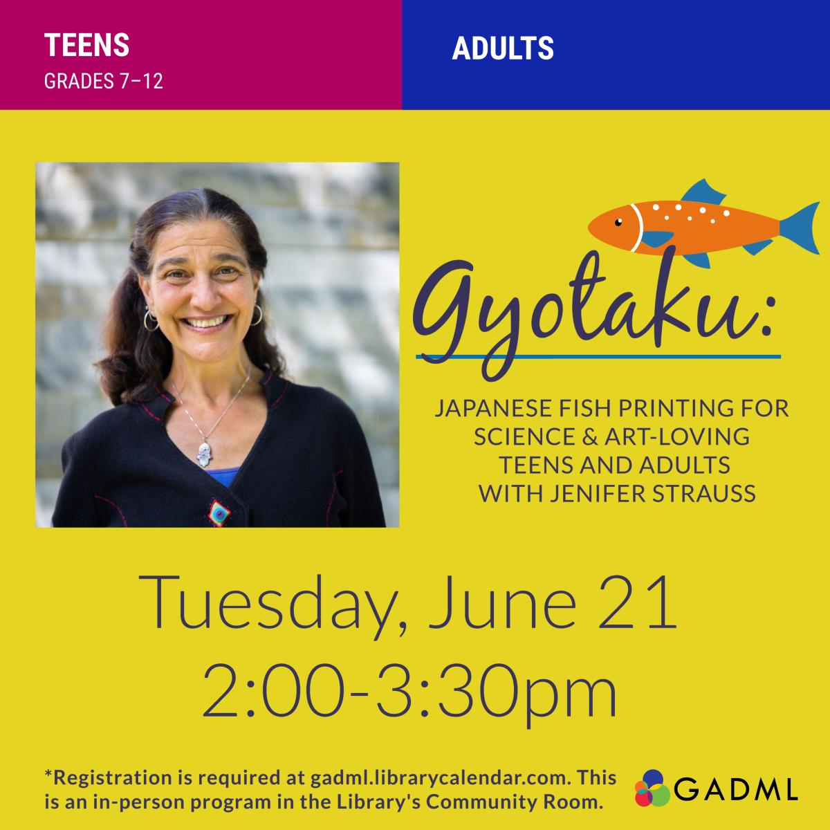 Gyotaku Japanese Fish Printing June 21 at 2pm