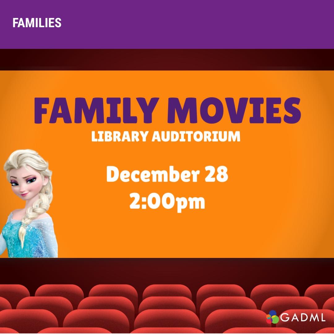 free family movie frozen december 28 2pm