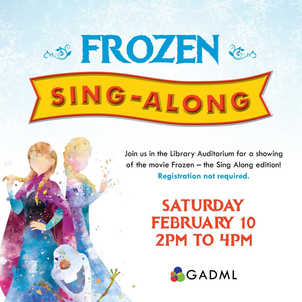 Frozen sing-along information